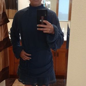 Trendy long sleeve mini dress